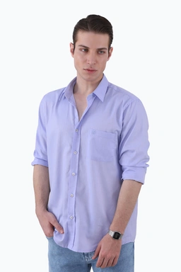 پیراهن آستین بلند مردانه رگولار ، تک جیب با گلدوزی ،مناسب استفاده روزمره و مهمانی اداری