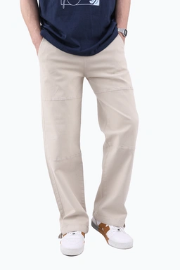 شلوار کتان مردانه بگی دمپاگت، کمر کش دار، دمپا گشاد ، رنگ کرم شلوار کتان اسپرت ، خرید آسان با ارسال 