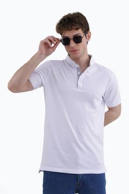 خرید جدید ترین پولوشرت آستین کوتاه مردانه رنگ سفید یقه برگردان ، ارسال سریع و رایگان.