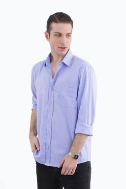 پیراهن آستین بلند مردانه رگولار ،رنگ یاسی ، تک جیب ،مناسب استفاده روزمره و مهمانی اداری.