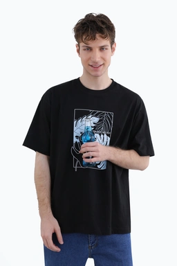 خرید تی شرت آستین کوتاه مردانه چاپدار رنگ مشکی چاپدار ، تیشرت بدون درز خرید و ارسال رایگان. 