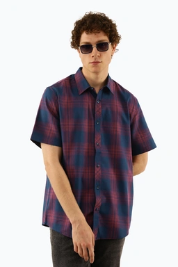  پیراهن طرح چهارخانه مردانه دارای بدون جیب و یقه برگردان ، مدل پیراهن رگولار معمولی.