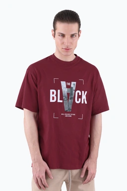 خرید تی شرت آستین کوتاه مردانه چاپدار رنگ زرشکی چاپدار ، تیشرت بدون درز خرید و ارسال رایگان. 