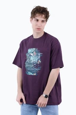 خرید تی شرت آستین کوتاه مردانه چاپدار رنگ بنفش ، تیشرت بدون درز خرید و ارسال رایگان. 