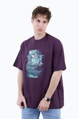 خرید تی شرت آستین کوتاه مردانه چاپدار رنگ بنفش ، تیشرت بدون درز خرید و ارسال رایگان. 