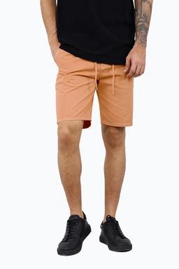 خرید شلوارک کتان آجری مردانه کمر کشدار ، قد تا روی - بالای زانو می باشد. خرید آسان و ارسال رایگان. 