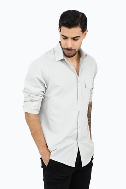 پیراهن ساده مردانه تک جیب دار و یقه برگردان ، مدل پیراهن رگولار اسپرت مردانه.