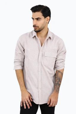 پیراهن ساده مردانه تک جیب دار و یقه برگردان ، مدل پیراهن رگولار اسپرت مردانه.