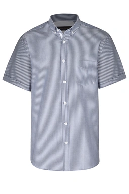  پیراهن طرح راه راه مردانه دارای تک جیب و یقه برگردان ، مدل پیراهن رگولار معمولی.