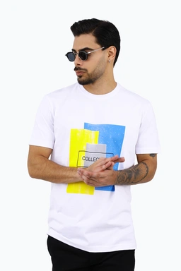  خرید تی شرت آستین کوتاه مردانه چاپدار رنگ سفید چاپدار ، تیشرت یقه گرد خرید و ارسال رایگان. 