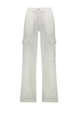 خرید شلوار کارگو زنانه ، مدل شش جیب رنگ سفید شیری ، خرید آسان شلوار زنانه ارسال سریع. 