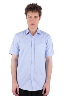 پیراهن آستین کوتاه کلاسیک مردانه طرح راه راه