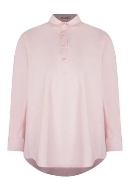 شومیز یقه برگردان آستین بلند زنانه رنگ صورتی روشن