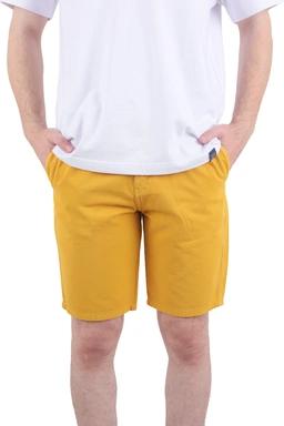 شلوارک کتان مردانه رنگ زرد