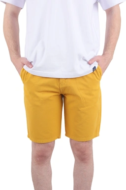 شلوارک کتان مردانه رنگ زرد