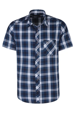 پیراهن آستین کوتاه کلاسیک مردانه طرح چهارخانه