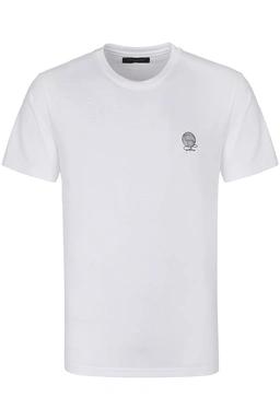 تیشرت آستین کوتاه یقه گرد مردانه چاپدار رنگ سفید