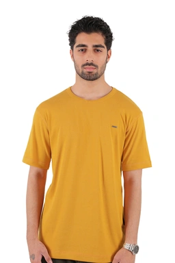 تیشرت یقه گرد آستین کوتای ساده رنگ نارنجی