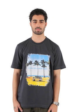 تیشرت آستین کوتاه یقه گرد مردانه مدل چاپدار