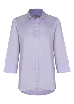 شومیز قاپک مخفی زنانه رنگ یاسی