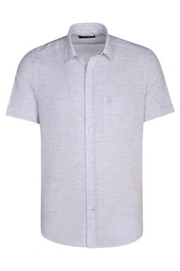 پیراهن آستین کوتاه کلاسیک مردانه آبی روشن