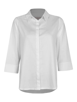 شومیز قاپک مخفی زنانه رنگ سفید