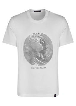 تیشرت آستین کوتاه مردانه سفید چاپدار