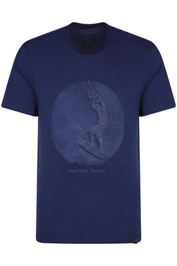 تیشرت آستین کوتاه مردانه سرمه ای چاپدار