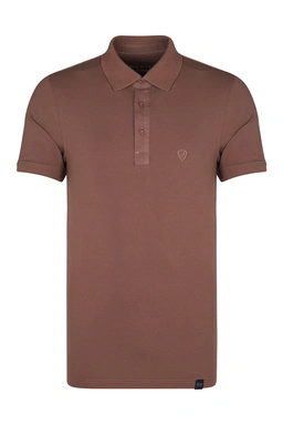 پولوشرت آستین کوتاه مردانه رنگ قهوه ای