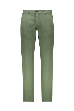 شلوار کتان مردانه پشت کمر کشدار رنگ سبز روشن