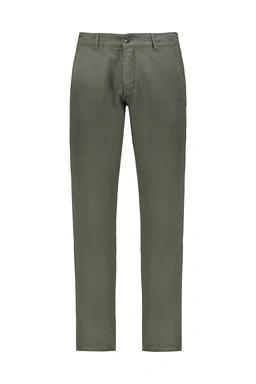 شلوار کتان مردانه پشت کمر کشدار رنگ سبز تیره