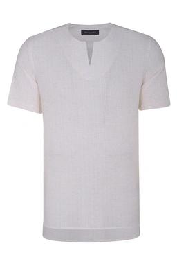 پیراهن آستین کوتاه مردانه رنگ کرم