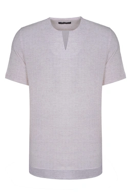 پیراهن آستین کوتاه مردانه مدل آزاد قهوه ای