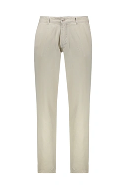 شلوار کتان مردانه پشت کمر کشدار رنگ کرم