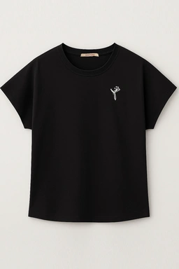 تیشرت کیمونو گلدوزی شده زنانه رنگ مشکی