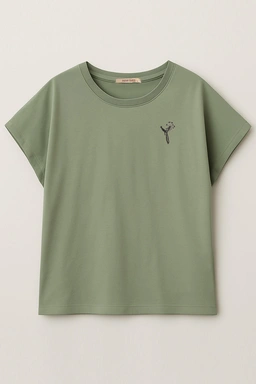 تیشرت کیمونو گلدوزی شده زنانه رنگ سبز روشن