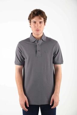 پولوشرت یقه دار رنگ طوسی تیره