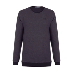 تیشرت مردانه آستین بلند یقه گرد مچ کشبافت پارچه 100 درصد پنبه طوسی تیره ساخت ایران تولید پاتن جامه ک