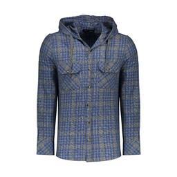 خرید پیراهن پشمی کلاهدار مردانه. مدل کلاهدار طرح چهارخانه. 