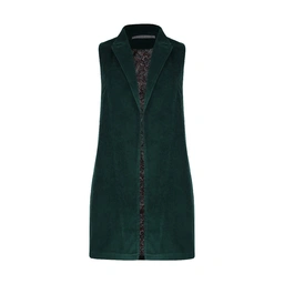 سارافون زنانه - مخمل - یقه انگلیسی - رنگ سبز - بدون آستین - چاکدار - ساخت ایران - تولید ( برند ) پات