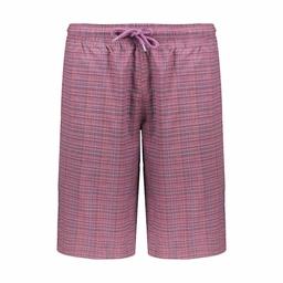 شلوارک کمر کش مردانه تولید پاتن جامه می باشد - فاق متوسط - به رنگ صورتی - پارچه چهار خانه - مناسب بر