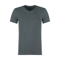تیشرت یقه هفت آستین کوتاه مردانه تولید پاتن جامه می باشد - به رنگ دودی - مناسب برای فصول گرم ، مهمان