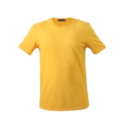 تیشرت آستین کوتاه مردانه - یقه گرد به رنگ زرد با پارچه ساده تولید کارخانه پاتن جامه می باشد - مناسب 