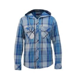 پیراهن آستین بلند کلاهدار مردانه جنس پیراهن 100% پنبه بوده-پارچه نیمه ضخیم و چهارخانه طرح دار - کلاه