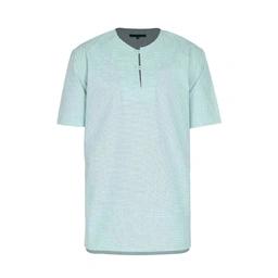 خرید پیراهن آستین کوتاه مردانه یقه فرنچ پارچه خنک رنگ سبز. 