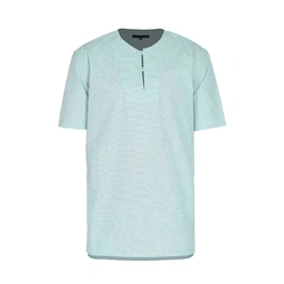 خرید پیراهن آستین کوتاه مردانه یقه فرنچ پارچه خنک رنگ سبز. 