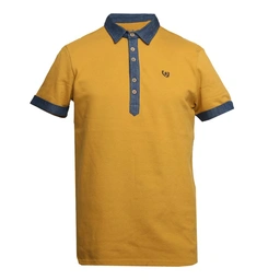 پولو شرت آستین کوتاه - جنس: جودون / 3% لاکرا ( کش ) - پارچه : ساده - یقه برگردان جین - دارای 6 دکمه 