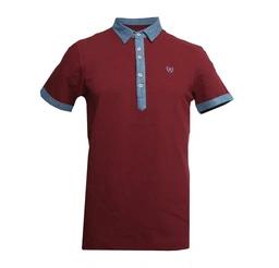 پولو شرت آستین کوتاه - جنس: جودون / 3% لاکرا ( کش ) - پارچه : ساده - یقه برگردان جین - دارای 6 دکمه 