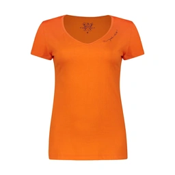 تیشرت آستین کوتاه زنانه تولید شرکت پاتن جامه- جنس : پنبه/پنبه - دارای گلدوزی کنار یقه روی سینه می با