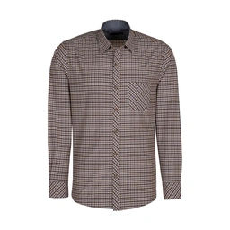 پیراهن آستین بلند مردانه تولید شرکت پاتن جامه - جنس پیراهن 65% پلی استر / 35%د پنبه -.طرح چهارخانه آ